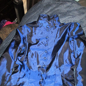 Victorian Blue Tafetta Long Sleeve Shirt